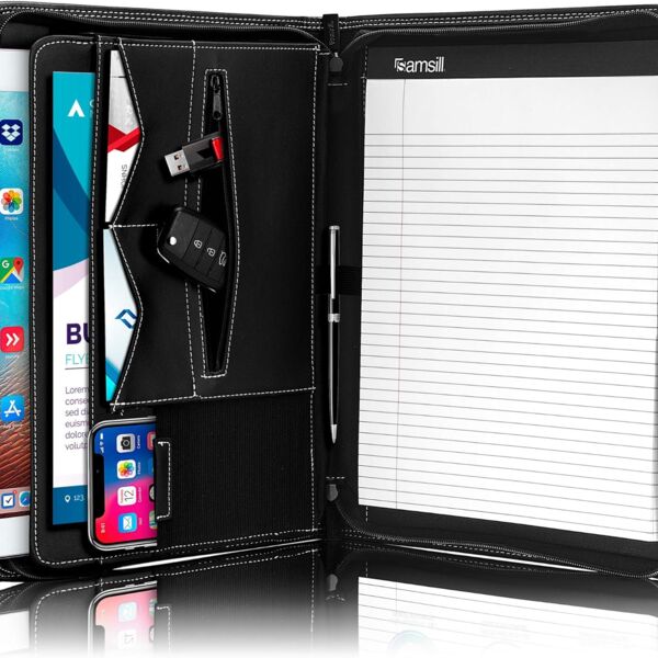 Leather Zippered Portfolio Organizer Thumbnail